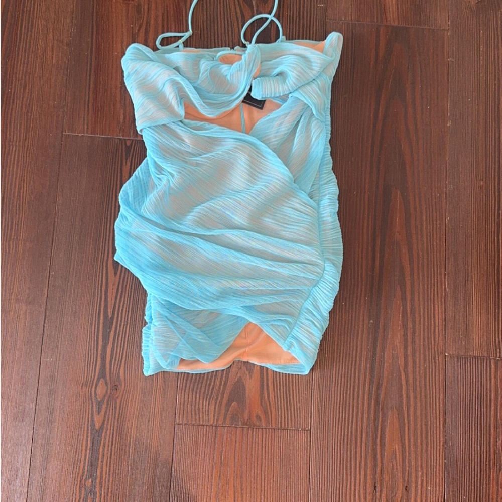 Michael Costello Blue and Nude Swimsuit